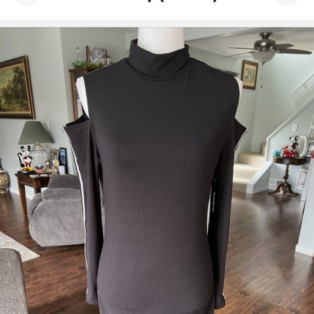 Bebe Black Cold Shoulder Sheath Dress Night Out